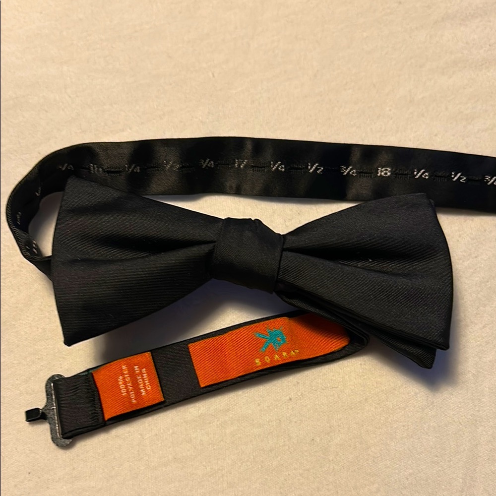 Egara Formal Pre-Tied Black Bow Tie with Adjustable Strap